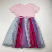 Load image into Gallery viewer, Girls Anko, cotton &amp; tulle party dress, light mark right shoulder, FUC, size 4, L: 50cm