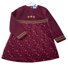 Load image into Gallery viewer, Girls TWINNIES TREND, fleece &amp; velvet long sleeve dress, NEW, size 3, L: 50cm