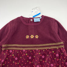 Load image into Gallery viewer, Girls TWINNIES TREND, fleece &amp; velvet long sleeve dress, NEW, size 3, L: 50cm