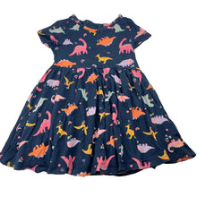 Load image into Gallery viewer, Girls Anko, navy cotton casual dress, dinosaurs, EUC, size 3, L: 45cm