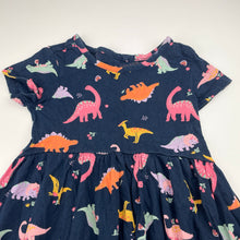 Load image into Gallery viewer, Girls Anko, navy cotton casual dress, dinosaurs, EUC, size 3, L: 45cm