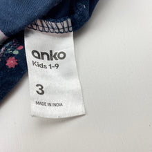 Load image into Gallery viewer, Girls Anko, navy cotton casual dress, dinosaurs, EUC, size 3, L: 45cm