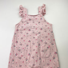 Load image into Gallery viewer, Girls Baby Berry, stretchy floral overalls, EUC, size 1,  