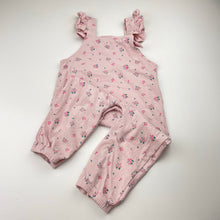 Load image into Gallery viewer, Girls Baby Berry, stretchy floral overalls, EUC, size 1,  