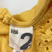 Load image into Gallery viewer, Girls Cotton On, broderie trim cotton summer dress, EUC, size 2, L: 45cm