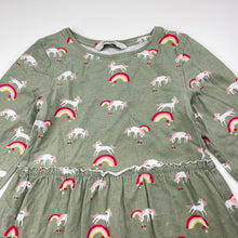 Load image into Gallery viewer, Girls E-VIE ANGEL, cotton long sleeve dress, unicorns, GUC, size 5-6, L: 54cm