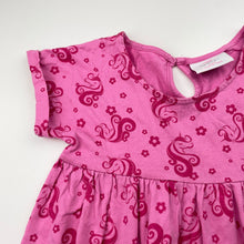 Load image into Gallery viewer, Girls Mango, pink cotton dress, unicorns, GUC, size 6, L: 54cm