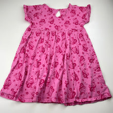 Load image into Gallery viewer, Girls Mango, pink cotton dress, unicorns, GUC, size 6, L: 54cm