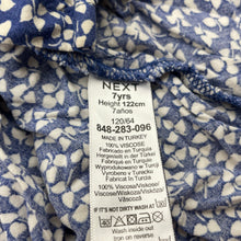 Load image into Gallery viewer, Girls Next, blue &amp; white viscose dress, EUC, size 7, L: 58cm