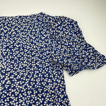 Load image into Gallery viewer, Girls Next, blue &amp; white viscose dress, EUC, size 7, L: 58cm