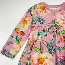 Load image into Gallery viewer, Girls Next, floral cotton long sleeve dress, GUC, size 3-4, L: 50cm