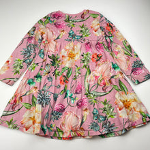 Load image into Gallery viewer, Girls Next, floral cotton long sleeve dress, GUC, size 3-4, L: 50cm