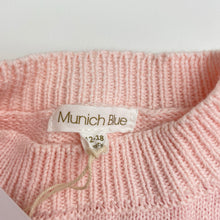 Load image into Gallery viewer, Girls Munich Blue, colourful knitted cotton dress, flower, NEW, size 1, L: 46cm