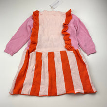 Load image into Gallery viewer, Girls Munich Blue, colourful knitted cotton dress, flower, NEW, size 1, L: 46cm