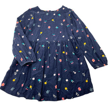 Load image into Gallery viewer, Girls Woolworths, floral corduroy cotton long sleeve dress, EUC, size 7, L: 56cm