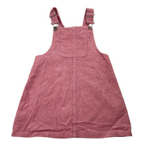 Load image into Gallery viewer, Girls Primark, pink corduroy cotton overalls dress / pinafore, EUC, size 4-5, L: 52cm