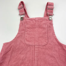 Load image into Gallery viewer, Girls Primark, pink corduroy cotton overalls dress / pinafore, EUC, size 4-5, L: 52cm