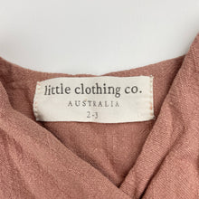Load image into Gallery viewer, Girls Little Clothing Co, linen/cotton wrap-over dress, EUC, size 2-3, L: 44cm
