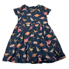 Load image into Gallery viewer, Girls Anko, navy cotton dress, dinosaurs, FUC, size 5, L: 54cm
