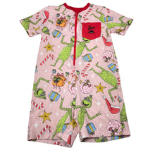 Load image into Gallery viewer, Girls Dr Seuss, The Grinch x Mulga cotton pyjamas / sleepsuit, FUC, size 5,  