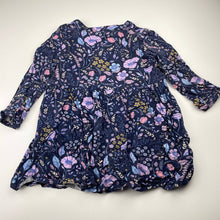 Load image into Gallery viewer, Girls Cotton On, floral viscose long sleeve dress, GUC, size 5, L: 50cm
