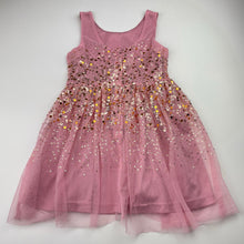 Load image into Gallery viewer, Girls Origami, pink tulle &amp; sequin party dress, GUC, size 3, L: 57cm