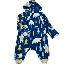 Load image into Gallery viewer, Boys Hello Baby, fleece hooded zip romper, GUC, size 00-0,  