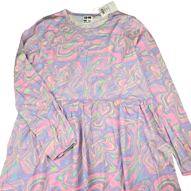 Girls Cotton On, colourful cotton long sleeve dress, NEW, size 13-14, L: 81cm