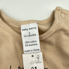 Load image into Gallery viewer, Unisex Baby Berry, ribbed coverall / romper, NEW, size 1,  