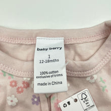 Load image into Gallery viewer, Girls Baby Berry, floral cotton zip coverall / romper, NEW, size 1,  