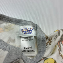 Load image into Gallery viewer, Unisex LOONEY TUNES, stretchy zip coverall / romper, EUC, size 00,  