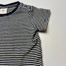 Load image into Gallery viewer, Unisex Seed, navy stripe stretchy tee / top, GUC, size 1,  