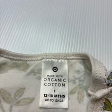 Load image into Gallery viewer, Girls Target, floral organic cotton bodysuit / romper, EUC, size 1,  