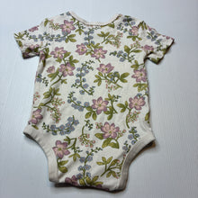 Load image into Gallery viewer, Girls Target, floral organic cotton bodysuit / romper, EUC, size 1,  