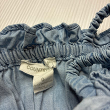 Load image into Gallery viewer, Girls Country Road, chambray cotton summer romper, GUC, size 0,  