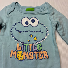 Load image into Gallery viewer, Unisex Seasame Street, Cookie Monster cotton bodysuit / romper, EUC, size 00,  