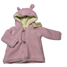 Load image into Gallery viewer, Girls Sprout, fleece lined chunky knit hooded sweater / cardigan, NEW, size 000,  