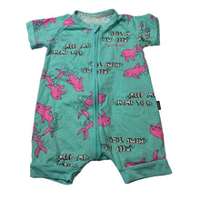 Load image into Gallery viewer, Girls Bonds, zip wondersuit / zippy / romper, dolphins, EUC, size 1,  