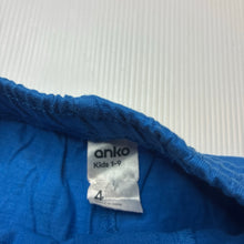 Load image into Gallery viewer, Boys Anko, blue cotton shorts, elasticated, GUC, size 4,  