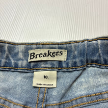 Load image into Gallery viewer, Girls Breakers, distressed stretch denim shorts, adjustable, FUC, size 10,  