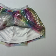 Load image into Gallery viewer, Girls Anko, lined metallic sequin party skirt, elasticated, EUC, size 6,  