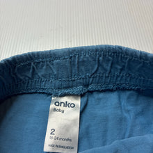 Load image into Gallery viewer, Boys Anko, cotton casual shorts, elasticated, GUC, size 2,  