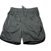 Load image into Gallery viewer, Boys MAIBA, grey sports / activewear shorts, elasticated, Sz: M, W: 34cm across unstretched, EUC, size 14-16,  