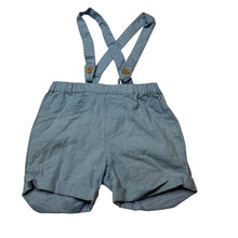 Load image into Gallery viewer, Girls Origami, cotton/linen suspender shorts, elasticated, EUC, size 1,  