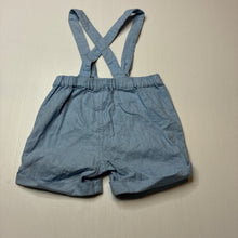 Load image into Gallery viewer, Girls Origami, cotton/linen suspender shorts, elasticated, EUC, size 1,  