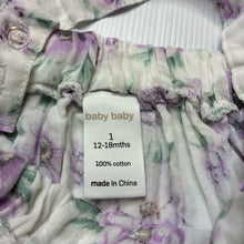 Load image into Gallery viewer, Girls Baby Baby, lightweight floral cotton suspender skirt, elasticated, EUC, size 1,  