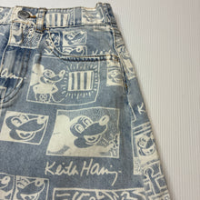 Load image into Gallery viewer, Girls H&amp;M, Disney Mickey Mouse x Keith Harig denim skirt, elasticated, L: 33.5cm, GUC, size 9-10,  