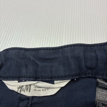 Load image into Gallery viewer, Boys H&amp;M, navy stretch denim jean shorts, adjustable, EUC, size 11,  