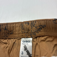 Load image into Gallery viewer, Boys Anko, lightweight cotton shorts, elasticated, dinosaurs, GUC, size 3,  