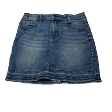 Load image into Gallery viewer, Girls Target, blue stretch denim skirt, adjustable, L: 35cm, GUC, size 12,  